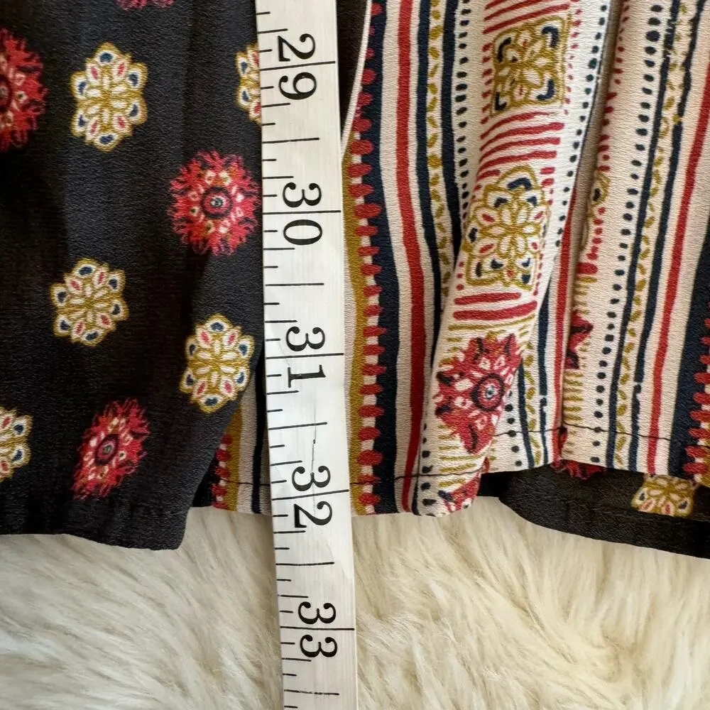 Free People Boho Rain Or Shine Pebbled Chiffon Printed Mini Dress XS
